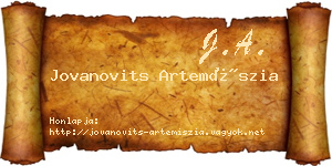 Jovanovits Artemíszia névjegykártya